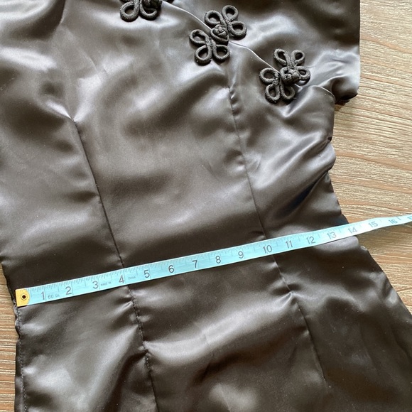 Chinese type black satin dress in size small. - Picture 11 of 11